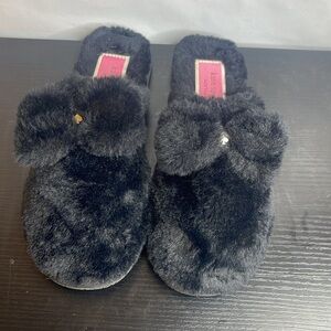 Kate Spade Womens Faux Fur Soft Bow Jazzy Slippers Size  7